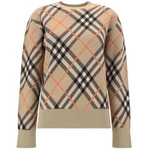 Burberry - Gebreide Trui - Beige - Wol