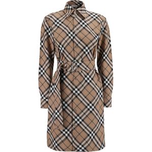 Burberry - Jurk met Ruitpatroon - Beige - Katoen