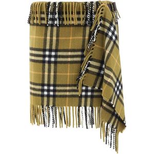 Burberry - Vintage Check Sjaal Rok - Groen - Wol