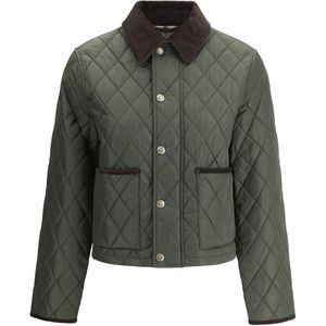 Burberry, Dames, Jassen, Groen, Maat: XS Nylon,