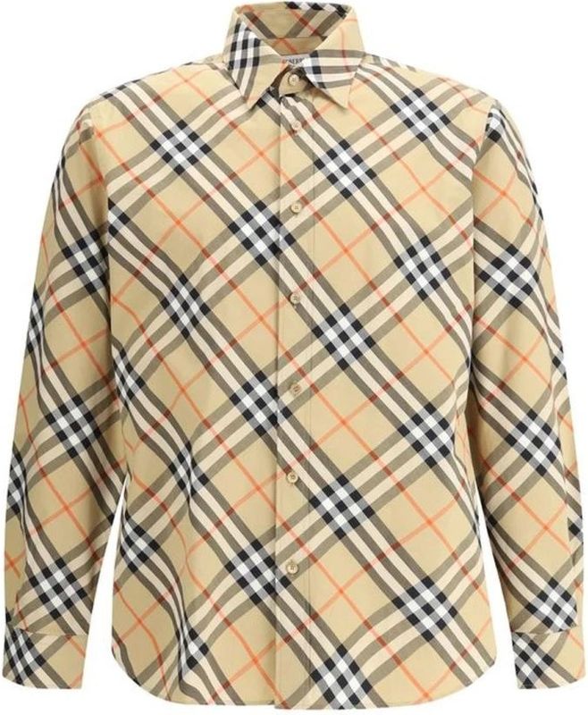 Burberry - Overhemd - Beige - Katoen - Iconisch Archiefruitpatroon