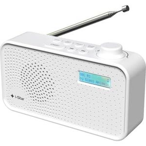 DAB/DAB Digital+ & FM-radio, draagbaar lichtnet en batterijaangedreven DAB-radio's oplaadbare digitale radio met USB-opladen - wit