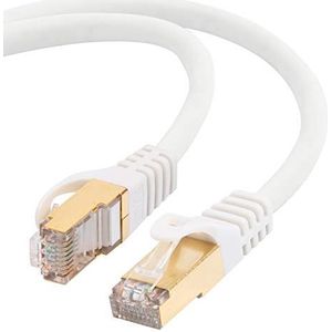 SLx CAT 7 netwerkkabel netwerkkabel 10 Gbit/s lang voor Internet, Modem, Gaming, PS5, Xbox, TV, PC, wit