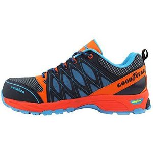 Goodyear Mannen metalen vrije werkveiligheidstrainers, Oranje blauw, 40.5 EU