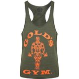 Gold Gym UK GGVST003 Heren Sporttraining Fitness Tank Top Workout High-end Spier Joe Stringer Vest, Leger Marl/Oranje, S