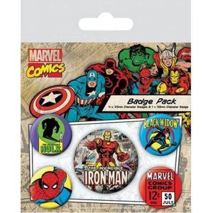 Iron Man Buttons Marvel Badge Pack
