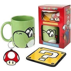 Nintendo - Super Mario: Yoshi Cadeauset - mok, onderzetter en sleutelhanger