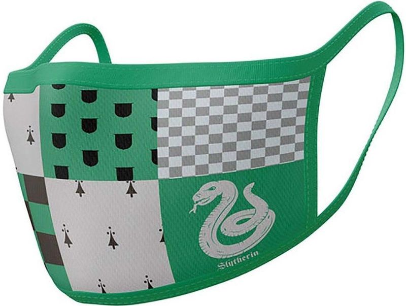 Harry Potter Mondkapjes Slytherin 11 X 16 Cm Katoen Groen 2 Stuks