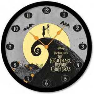 PYRAMID INTERNATIONAL, Wandklok ""Nightmare Before Christmas"", Disney-silhouet, Kleur, Standaard, Casual