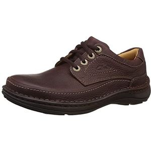 Clarks Nature Three Derby voor heren, Mahogany Leather, 47 EU