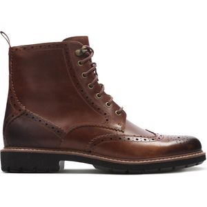 Clarks Batcombe Lord Heren Veterboot - Dark Tan Leather