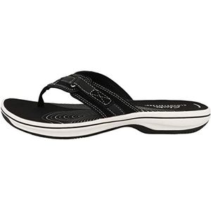 Clarks Brinkley Sea Teenslippers voor dames, Black synthetisch., 38 EU