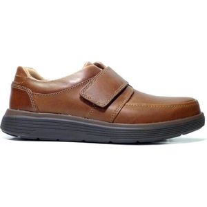 Clarks Un Abode Strap Klittenbandschoenen Dark Tan Cognac