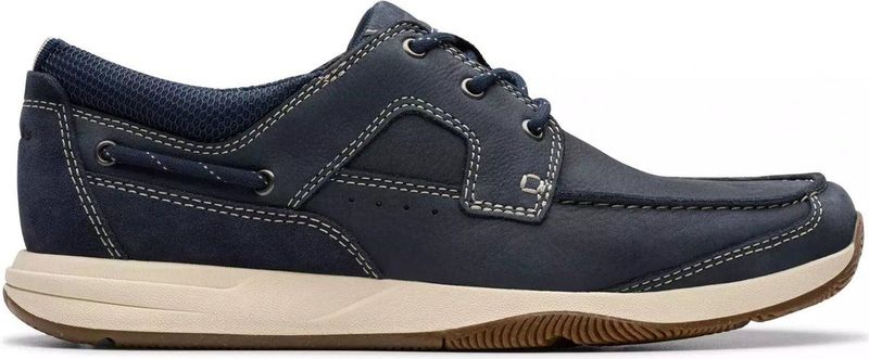 Clarks - Sailview Lace - heren veterschoen - blauw - nubuck