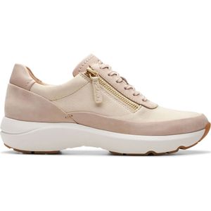 Clarks - Tivoli Zip - Dames Sneaker - Beige - Zandleer