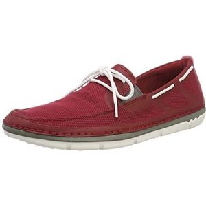 Clarks Step Maro Wave Sneakers voor heren, rood textiel, 44 EU
