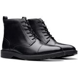Clarks - Aldwin Cap - Heren Laars - Zwart - Leer - Demping en Gripvaste Zool