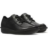 Clarks - Funny Dream - Dames Veterschoen - Zwart - Lichtgewicht Ronde Wigzool