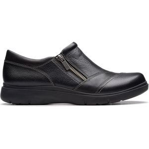Clarks - Certina Pure - Instapper - Zwart - Leer - E-fit (breed)