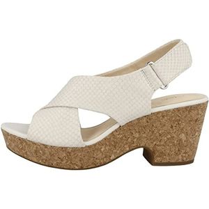 Clarks Maritsa Lara Sandalen met enkelriempjes voor dames, Witte Witte Slang Witte Slang, 42 EU