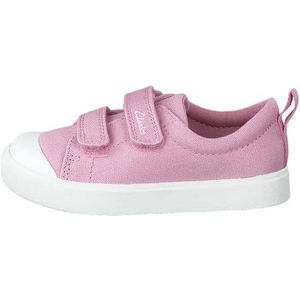 Clarks City Bright T, sneakers, laag, jongens, uniseks, kinderen, roze (Pink Canvas Pink Canvas), 20,5 EU, Roze