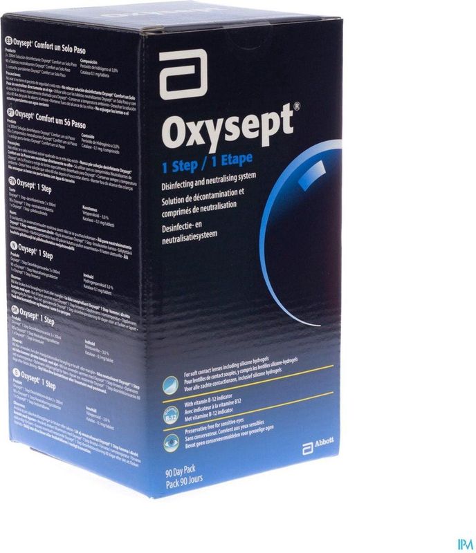 Oxysept 1 Step - 3x 300ml + 90 tabl + 1 lenshouder] - lenzenvloeistof