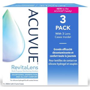 ACUVUE® RevitaLens® alles-in-één lenzenvloeistof | 3x 360ml + 3x lenshouder