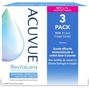 ACUVUE - RevitaLens - Lenzenvloeistof - 3x 360ml + 3x Lenshouder