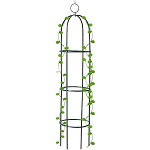 Unibos Garden Obelisk - Plantenstandaard voor klimplanten, bloemen, struiken, groenten - stevige en stabiele poten - sterk stalen latwerk frame - elegante decoratieve metalen buitensteunen - 1,9 meter