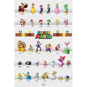 Super Mario Character Parade Poster meerkleurig Papier 61 x 91,5 cm Fan merch, Gaming, Nintendo