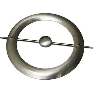 GARDINIA Decoratieve ring met stang en magneet, embrasse voor gordijnen, Ø 18 cm, metaal, rvs-look
