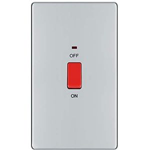 BG Electrical Dubbele pool grote kooktoestel met een vermogensindicator, 45 Amp, gepolijst chroom