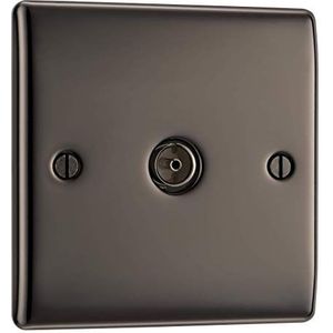 BG Electrical NBN60-01 Nexus Metalen Single Socket, Zwart Nikkel