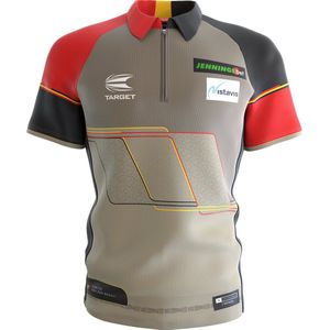 Target Darts Coolplay Dimitri Van den Bergh Dream Maker Pro Darts Shirt, zand, zwart, geel en rood, 3XL, Modern