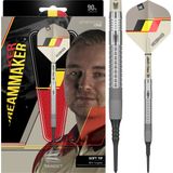 Target Darts Unisex Dimitri Van Den Bergh Dream Maker G1 90% Tungsten Tip Set Zachte Darts, Zand, Zwart, Geel en Rood, 19G UK