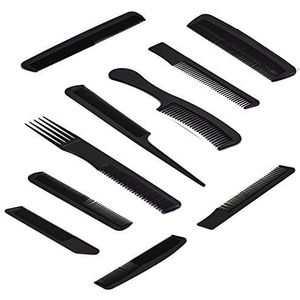 Zazie - Haarkammen - Zwart - Plastic - 10 Stuks