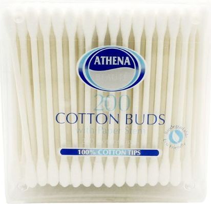 Athena Beauté - Wattenstaafjes - 200 Stuks - 100% Katoen - Papier