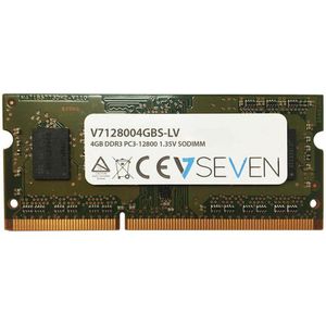 V7 V7128004GBS-DR-LV Notebook DDR3 SO-DIMM werkgeheugen 4GB (1600MHZ, CL11, PC3L-12800, 204Pin, 1.35V, Low Voltage, Dual Rank)