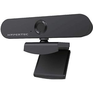 Hypertec Full HD 1080p/30fps Webcam Met Ingebouwde Dubbele Microfoons, 360 Graden Draaibaar, Privacydekking, USB-C/USB-A Vensters Compatibel