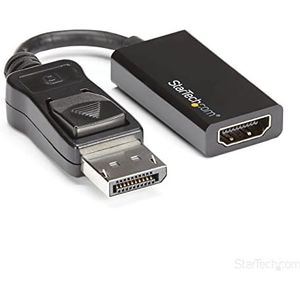 StarTech.com DisplayPort naar HDMI-adapter - 4K 60Hz Active DP 1.4 naar HDMI 2.0 Video Converter - DP naar HDMI Dongle voor monitor /TV/scherm - afsluitbare DP-aansluiting (DP2HD4K60S)