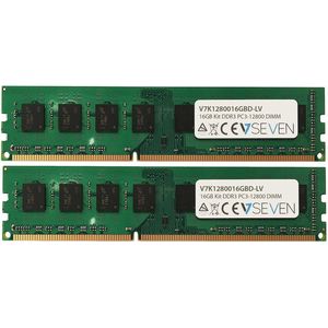 V7 V7K1280016GBD-LV Desktop DDR3 DIMM werkgeheugen 16GB (2X8GB KIT, 1600MHZ, CL11, PC3L-12800, 240pin, 1,35V, Low Voltage)