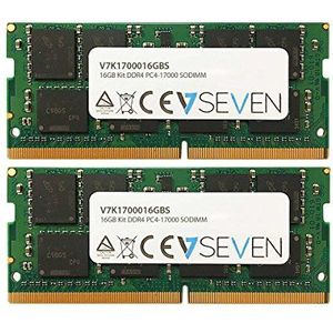 V7 2X8GB KIT DDR4 2133MHZ CL15 (2 x 8GB, 2133 MHz, DDR4 RAM, SO-DIMM), RAM, Groen