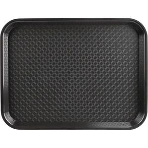 Rond Zwart Dienblad met Antislip Oppervlak en Hoge Rand voor Thuis en in de Horeca