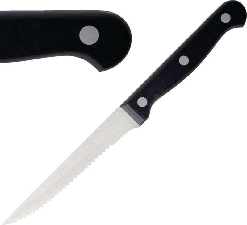 Olympia - Steakmes - Zwart - 21,5 cm - 12 Stuks - Roestvrij Staal 18/0