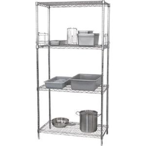 Vogue voorraadrek met 4 schappen | Zink | 183(h) x 122(b) x 61(d) cm