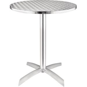 Bolero - Ronde Flip Top Tafel - Aluminium - Roestvrijstalen Blad - 600 mm