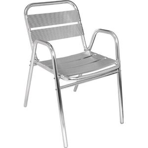 Bolero U501 Set van 4 aluminium stoelen met gebogen armleuningen