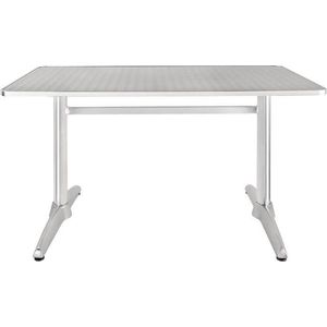 Bolero rechthoekige RVS tafel met dubbele tafelpoot 120cm - U432