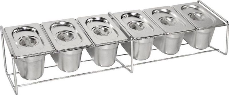 Vogue - CC051 - RVS GN Bakhouder - Vrijstaand - Geschikt voor 6 x 1/9, 4 x 1/6 of 2 x 1/3 GN bakken