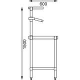 Vogue RVS werktafel met wandplanken groot